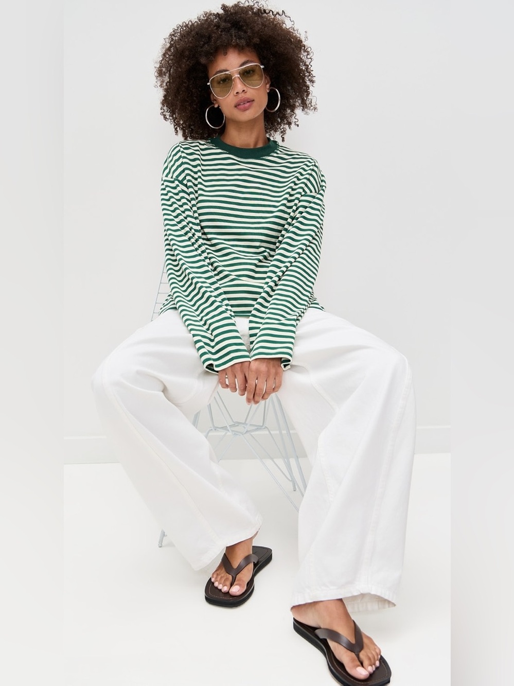 Lioness Bloom Long Sleeve Top in Moss Stripe - Picture 5 of 8